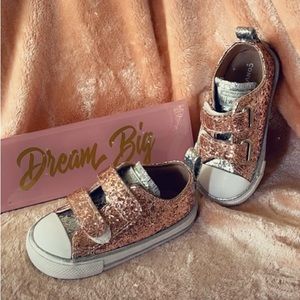 converse pink sequin rose gold chuck taylor all star sneaker 6c
